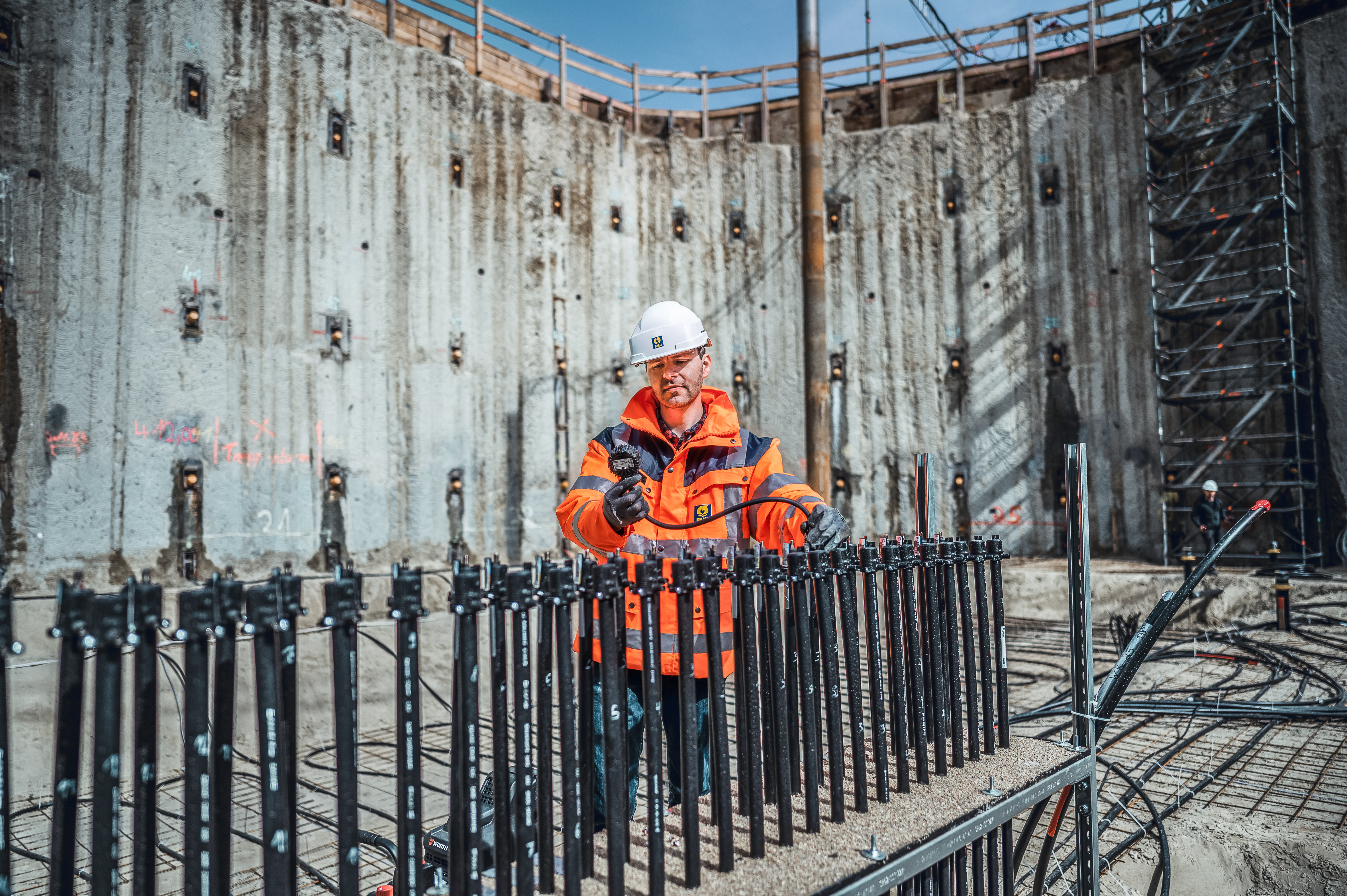 Geothermisch aktivierte Energiewand durch Bauer Resources in Lindau 