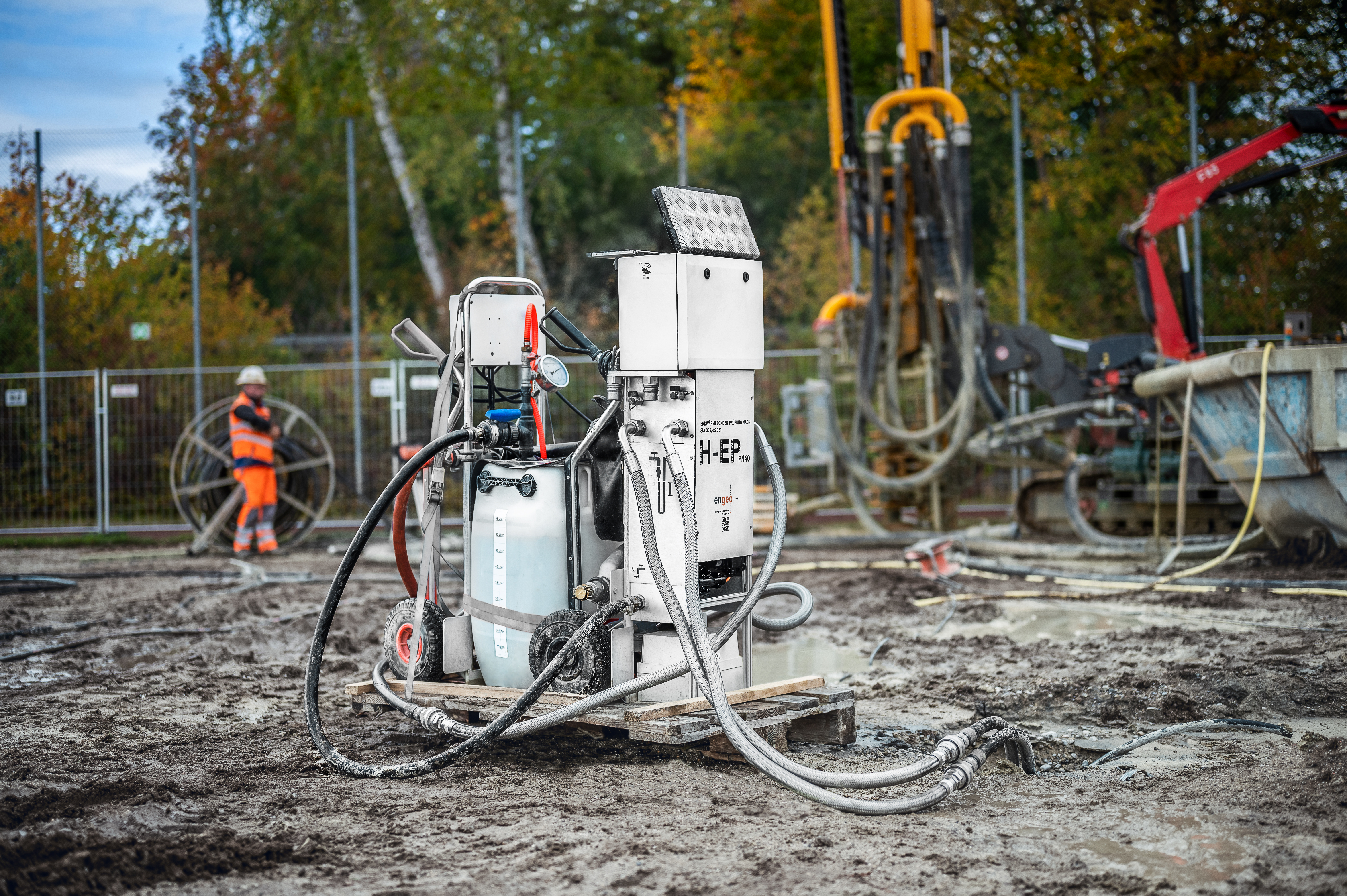 Druckprüfgerät für Erdwärmesonden, das von Bauer Resources eingesetzt wird