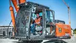 Thomas Erwert, an equipment operator from Bauer Resources, constructing the excavation pit in Kirchheim bei Muenchen