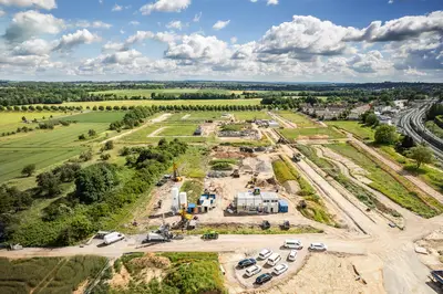 Bauer Resources constructed a huge geothermal probe plant for a climate protection district in Hilgenfeld, Frankfurt. 